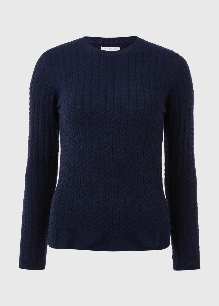 Navy Baby Cable Knit Jumper