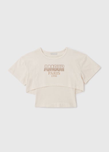 Cream 2 in 1 Top (7-13yrs)