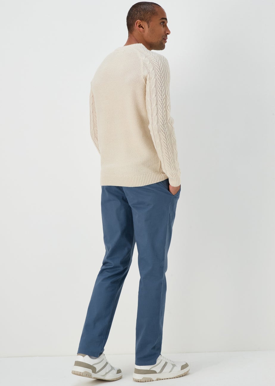 Blue Slim Fit Stretch Chinos
