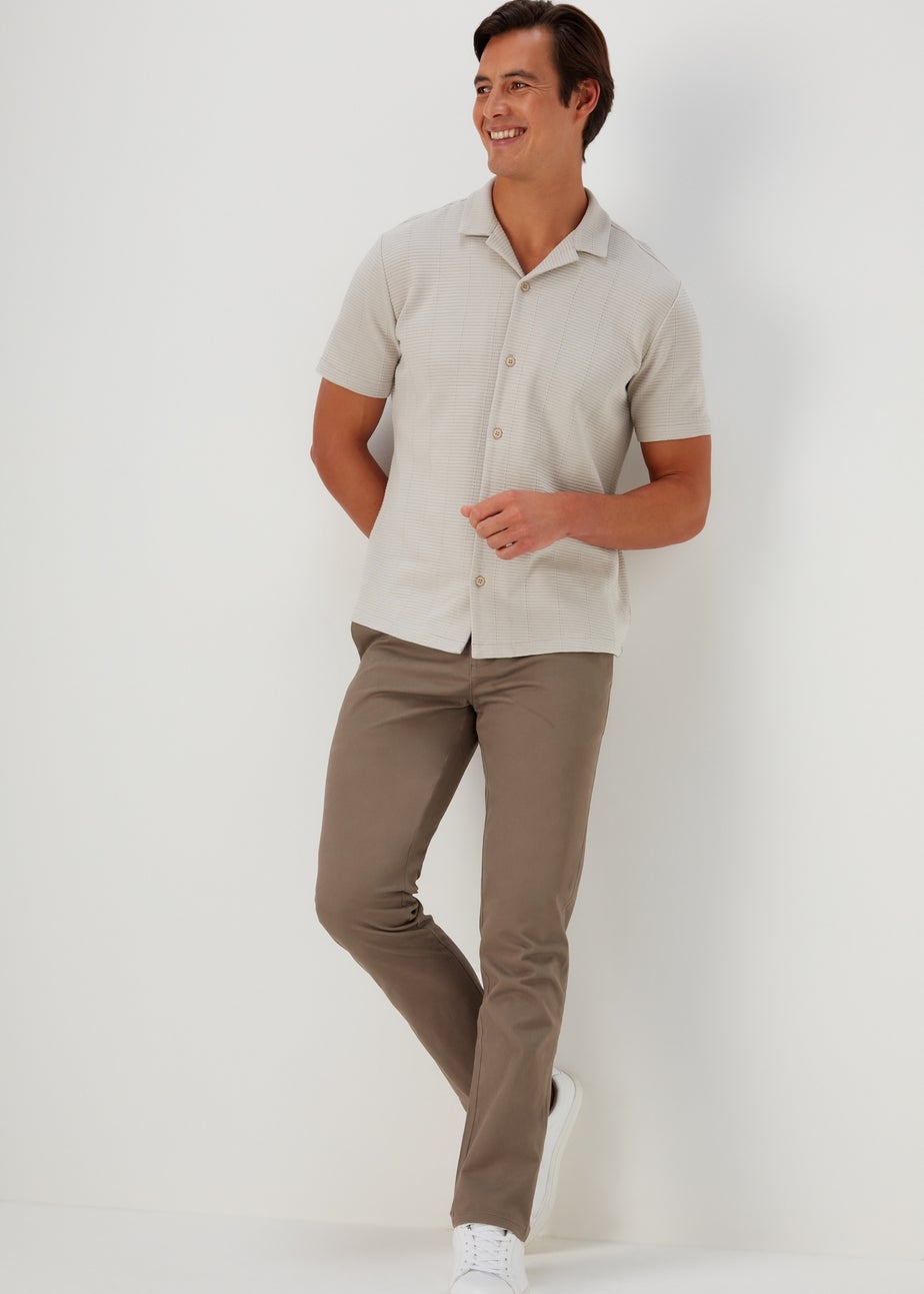 Brown Slim Fit Stretch Chinos