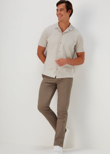 Brown Slim Fit Stretch Chinos