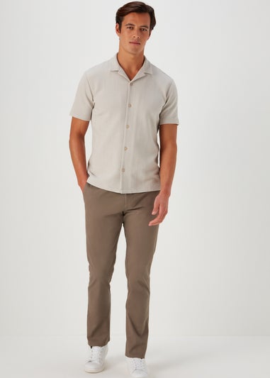 Brown Slim Fit Stretch Chinos