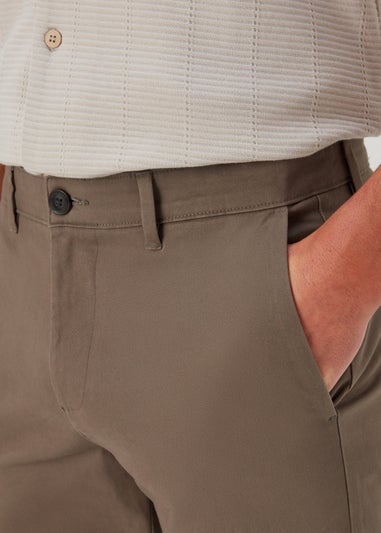 Brown Slim Fit Stretch Chinos