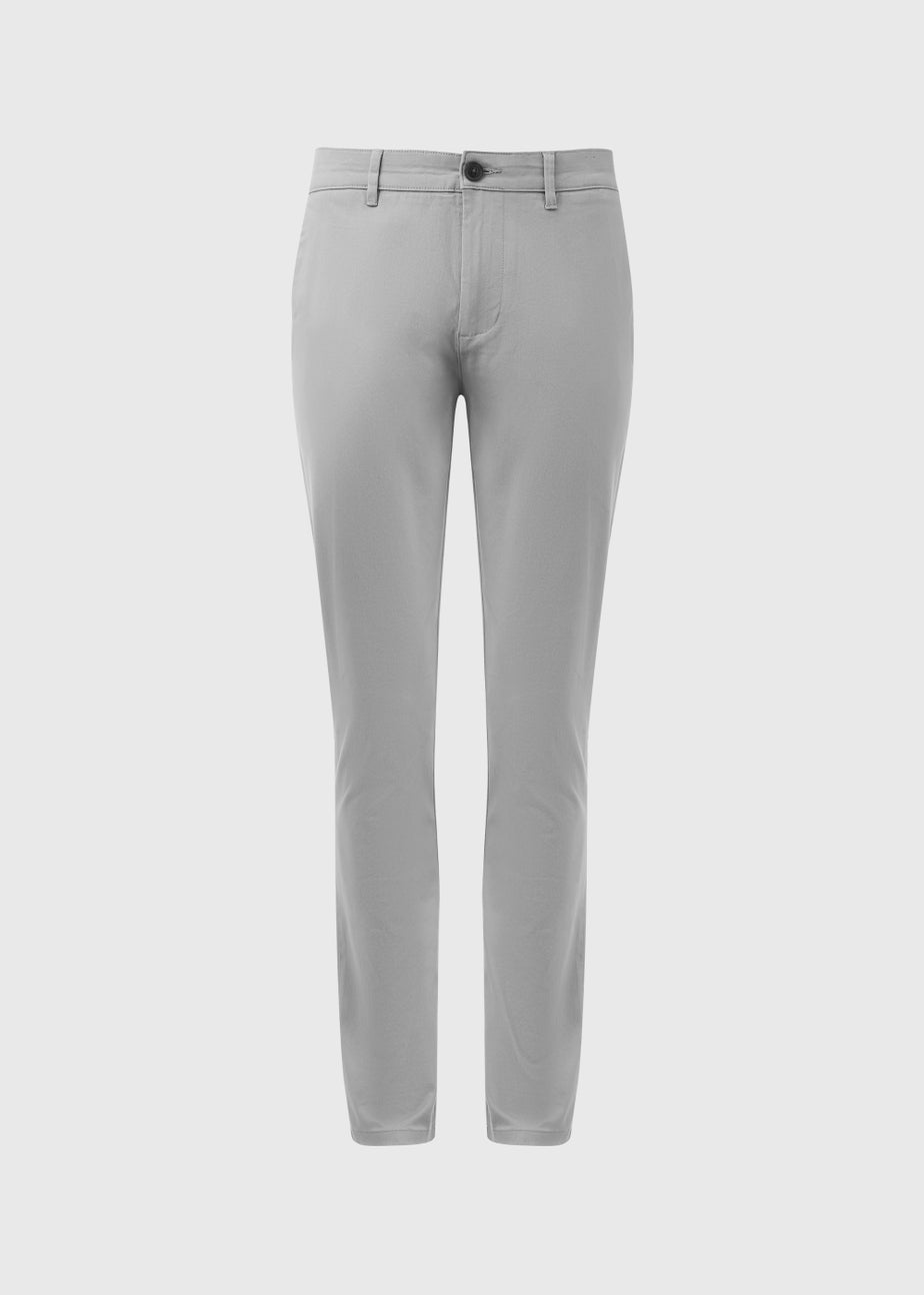 Grey Slim Fit Stretch Chinos