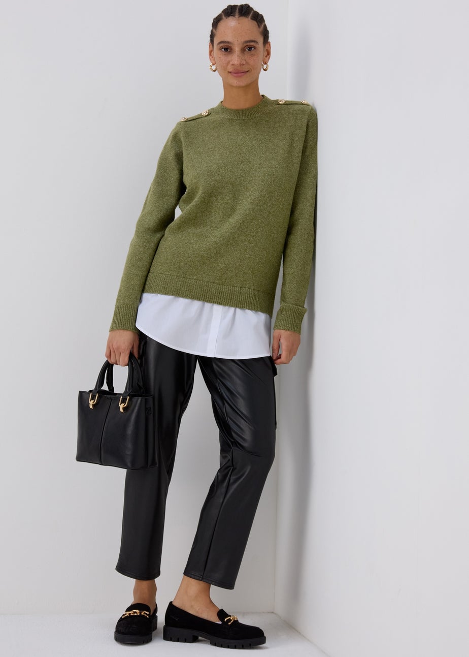 Khaki Military Style 2 In 1 Shirt