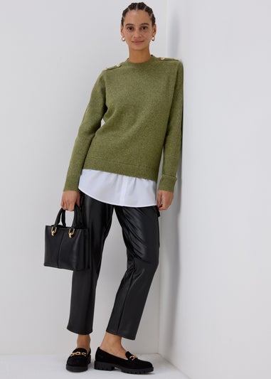 Khaki Military Style 2 In 1 Shirt