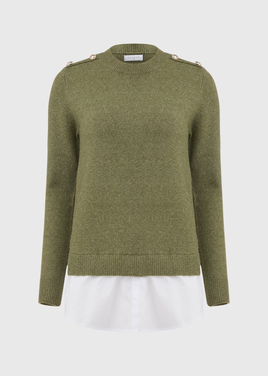 Khaki Military Style 2 In 1 Shirt