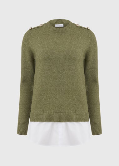 Khaki Military Style 2 In 1 Shirt