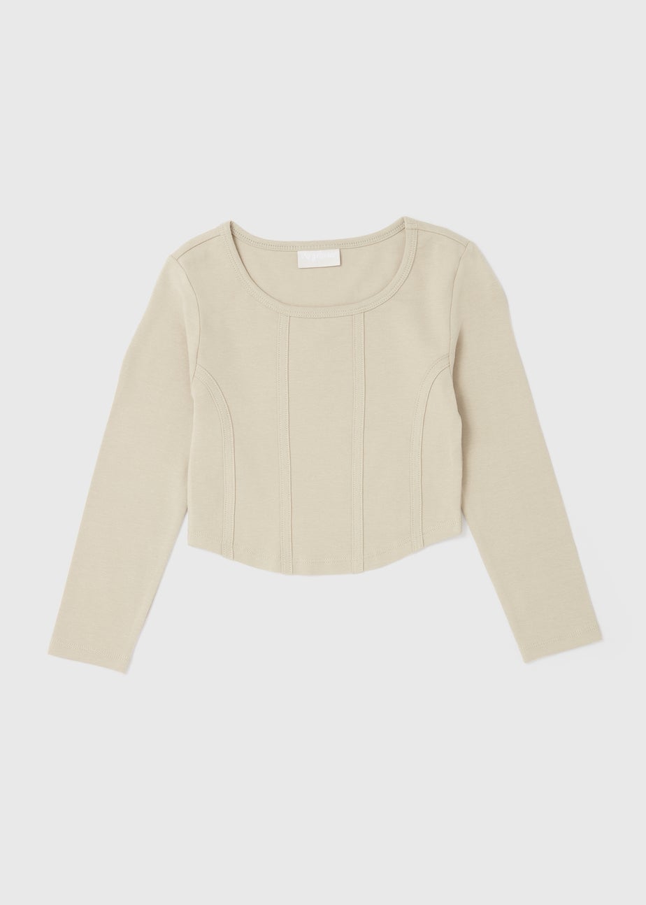 Girls Stone Corset Long Sleeve Top (7-15yrs)