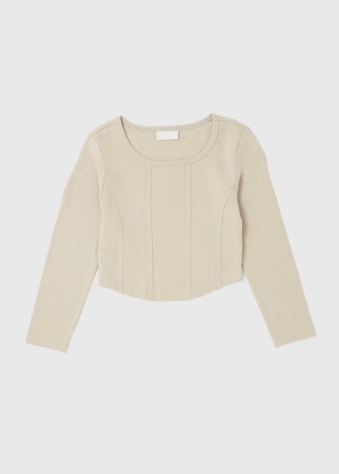 Girls Stone Corset Long Sleeve Top (7-15yrs)