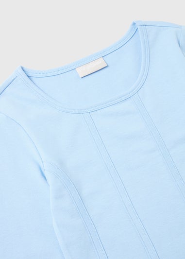 Girls Blue Corset Long Sleeve Top (7-15yrs)