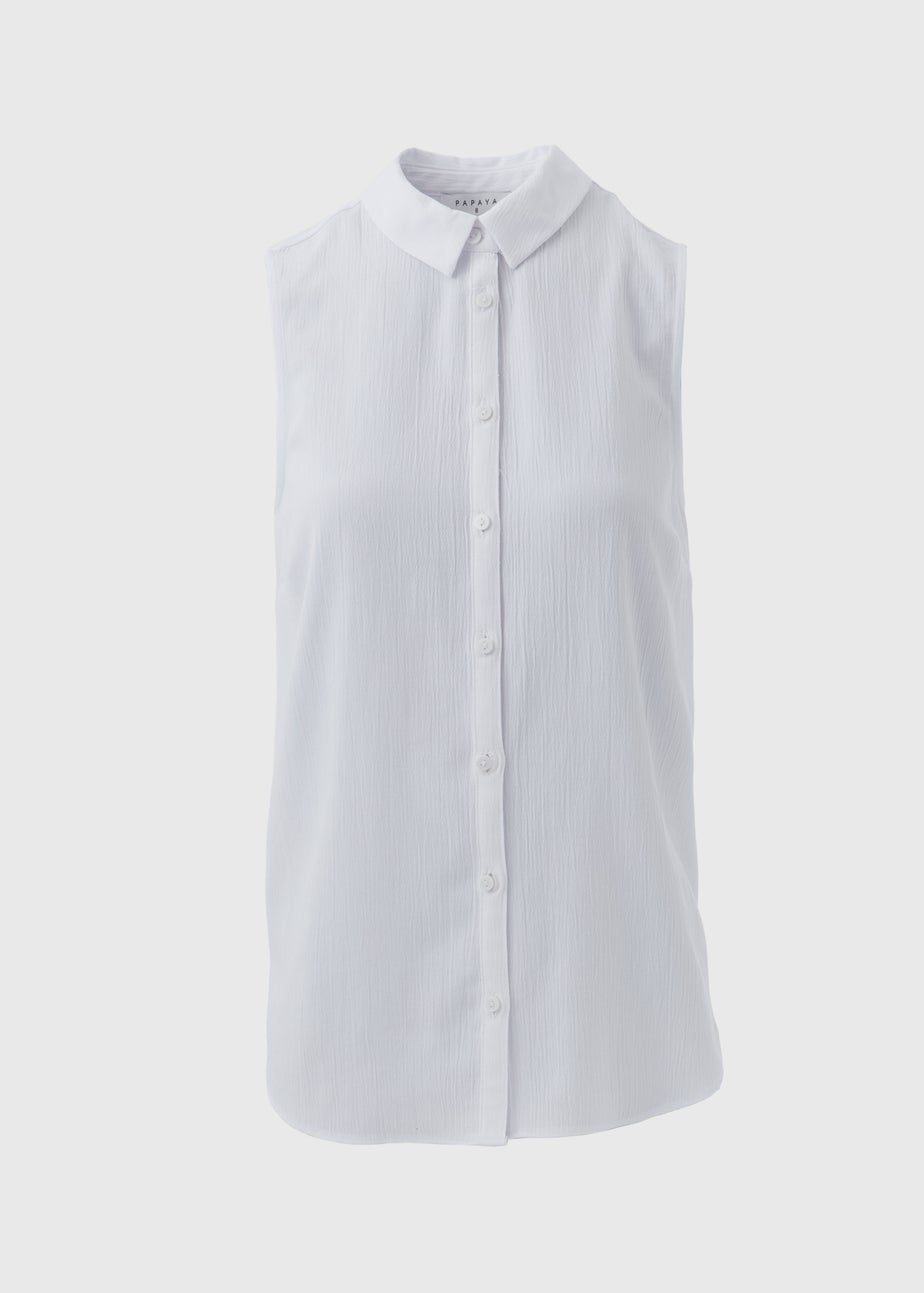 White Sleeveless Shirt