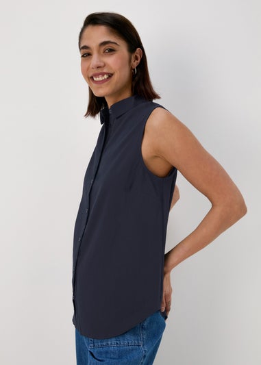 Navy Sleeveless Clipper Shirt