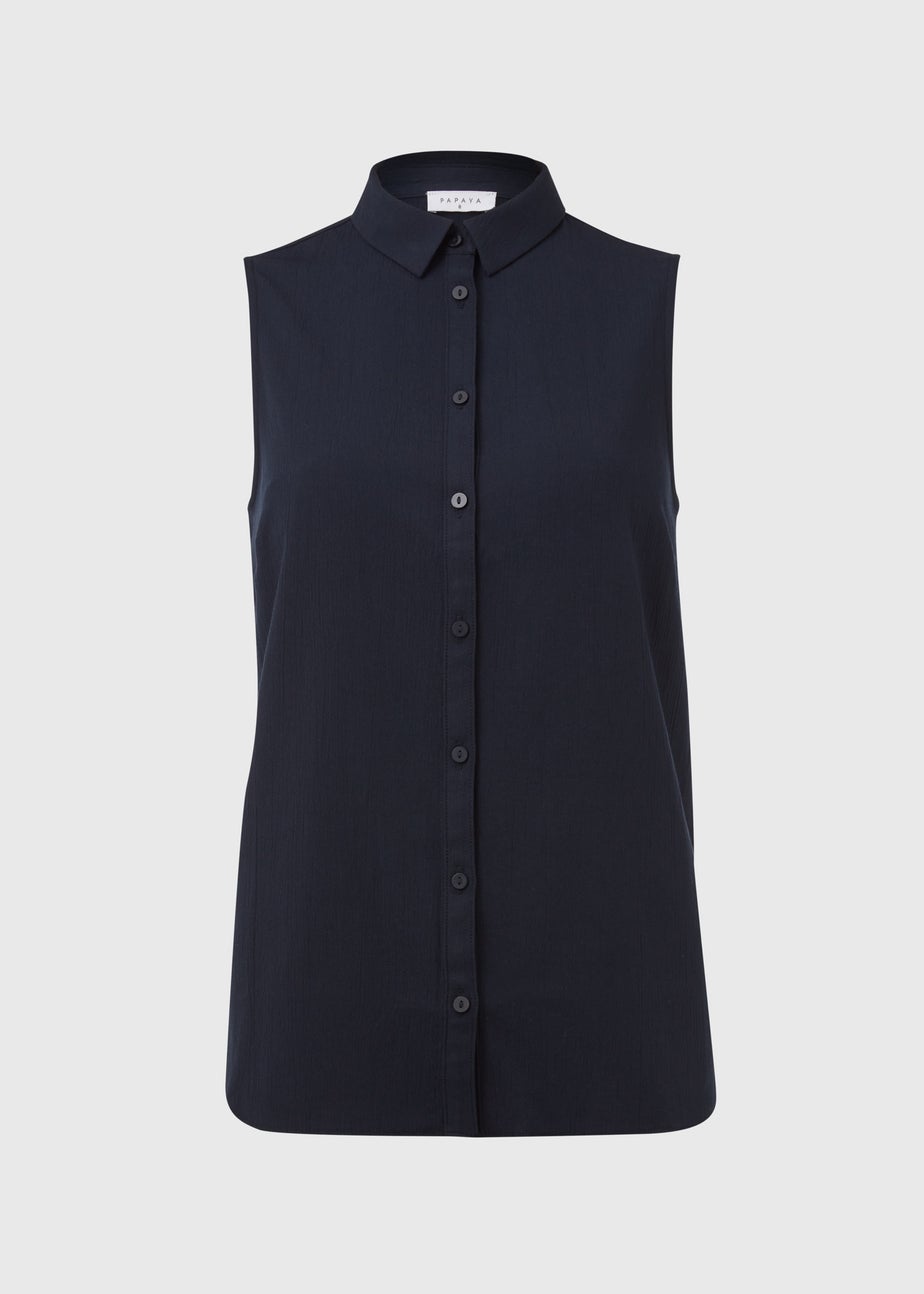 Navy Sleeveless Clipper Shirt