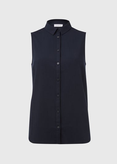 Navy Sleeveless Clipper Shirt