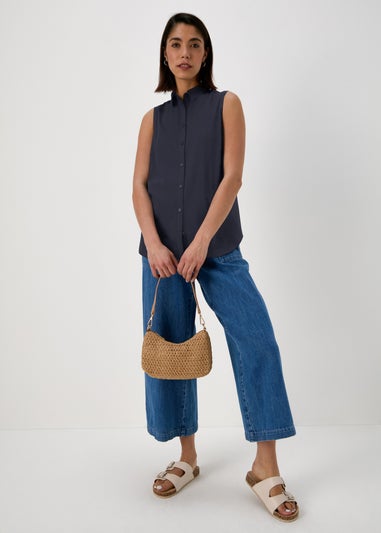 Navy Sleeveless Clipper Shirt