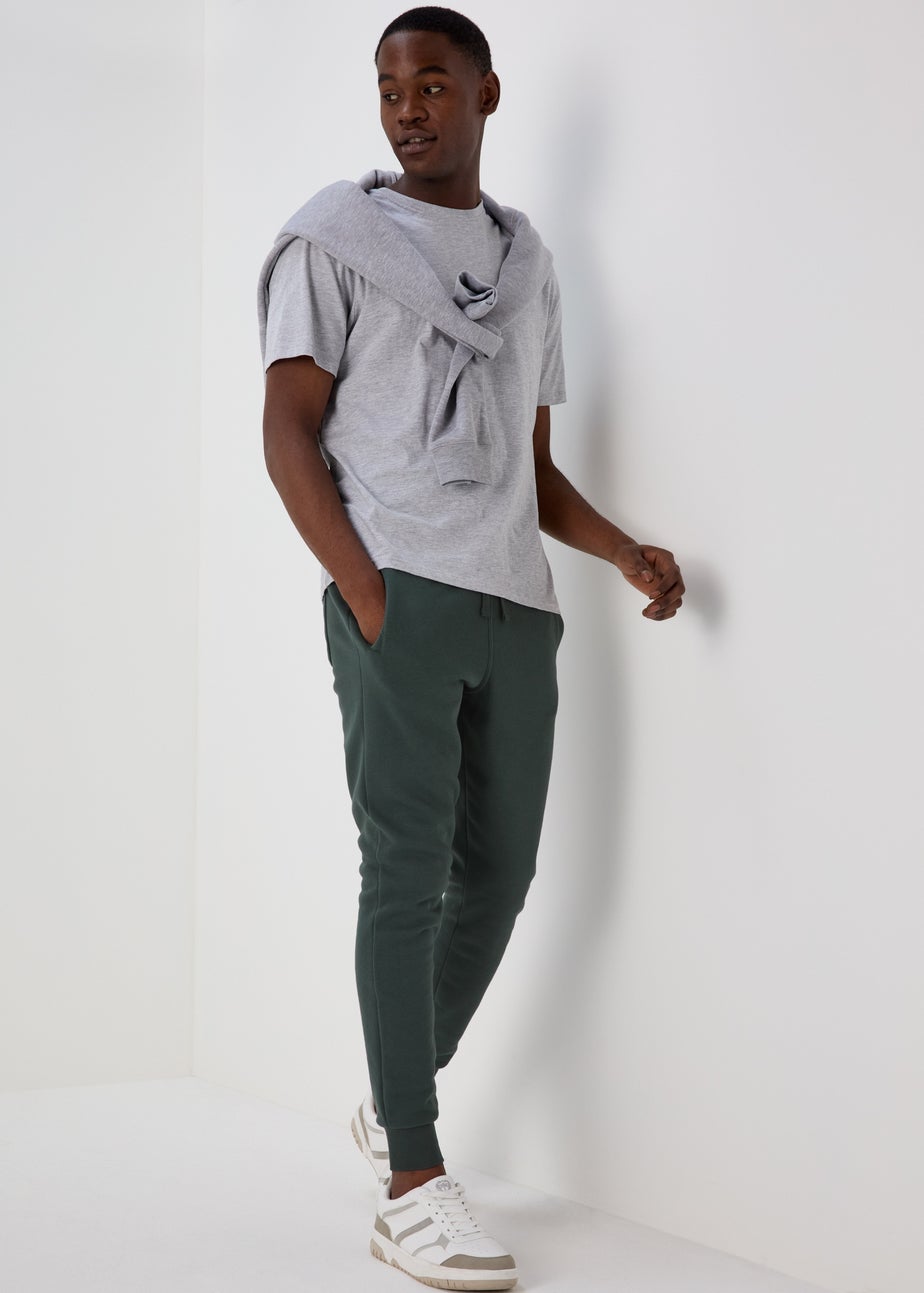 Khaki Slim Fit Cuffed Joggers