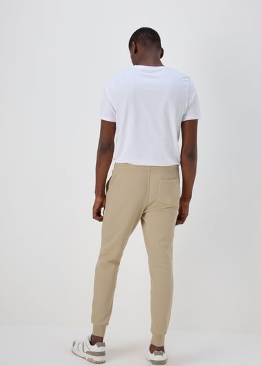 Cream Slim Fit Cuffed Joggers