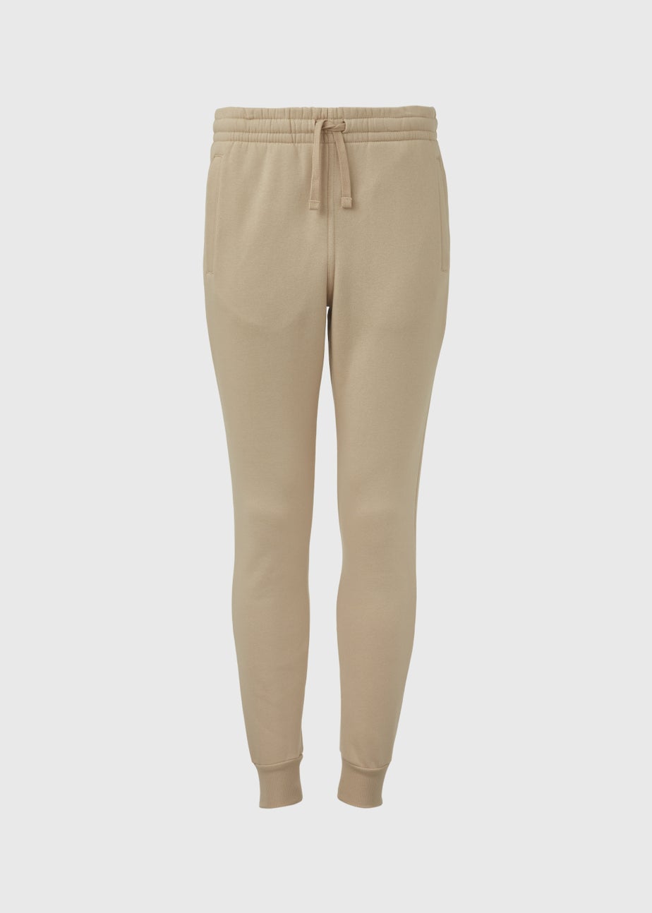 Cream Slim Fit Cuffed Joggers