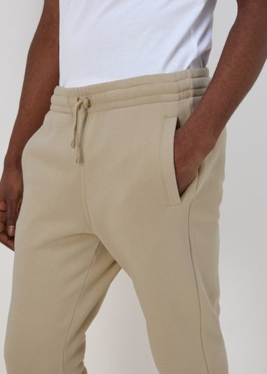 Cream Slim Fit Cuffed Joggers