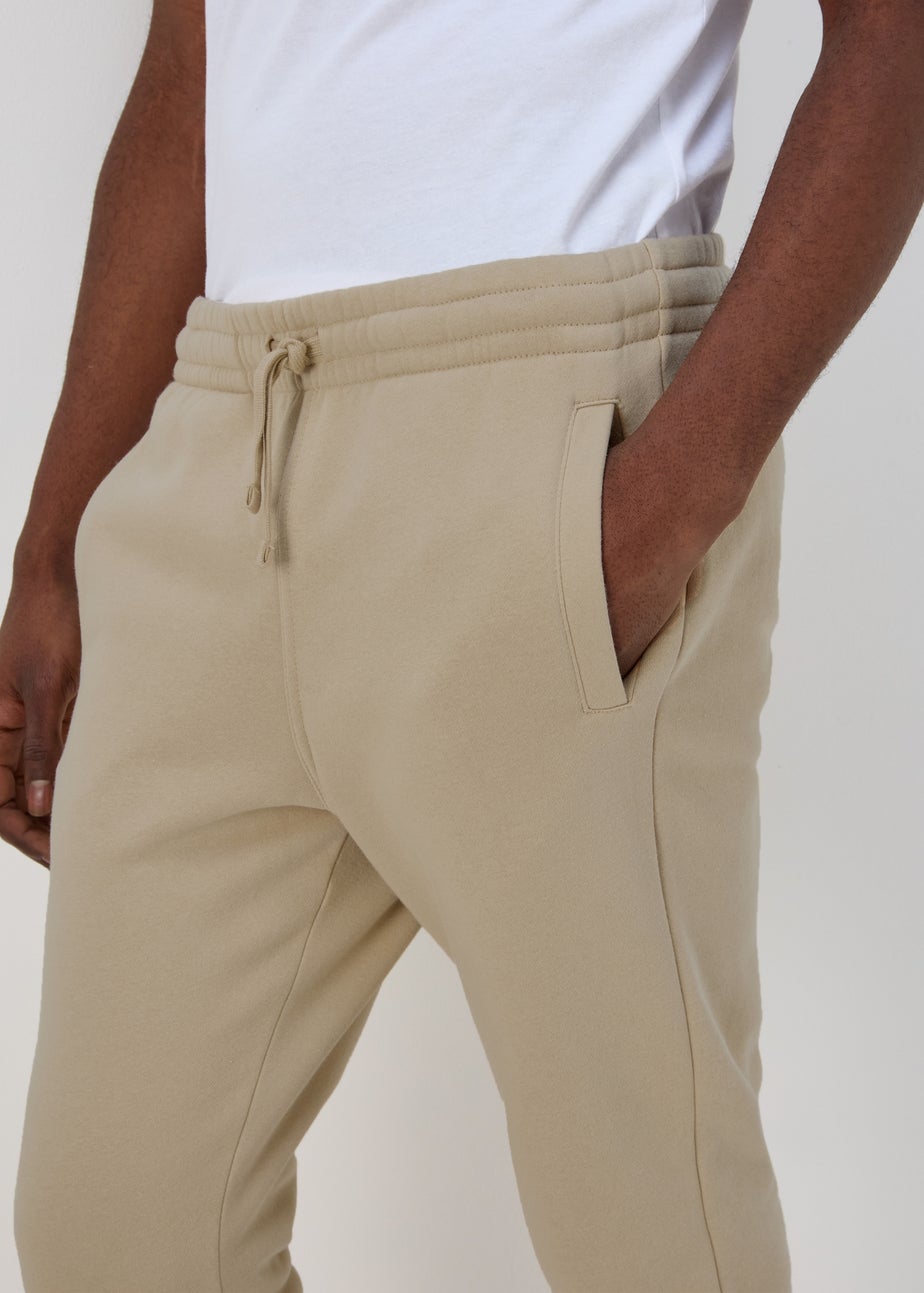 Cream Slim Fit Cuffed Joggers