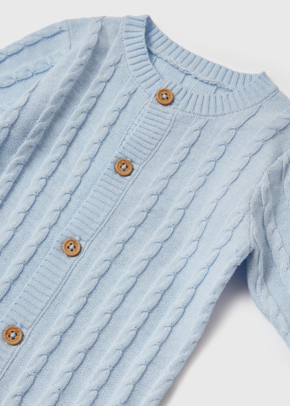 Baby Blue Knitted Romper (Newborn-23mths)