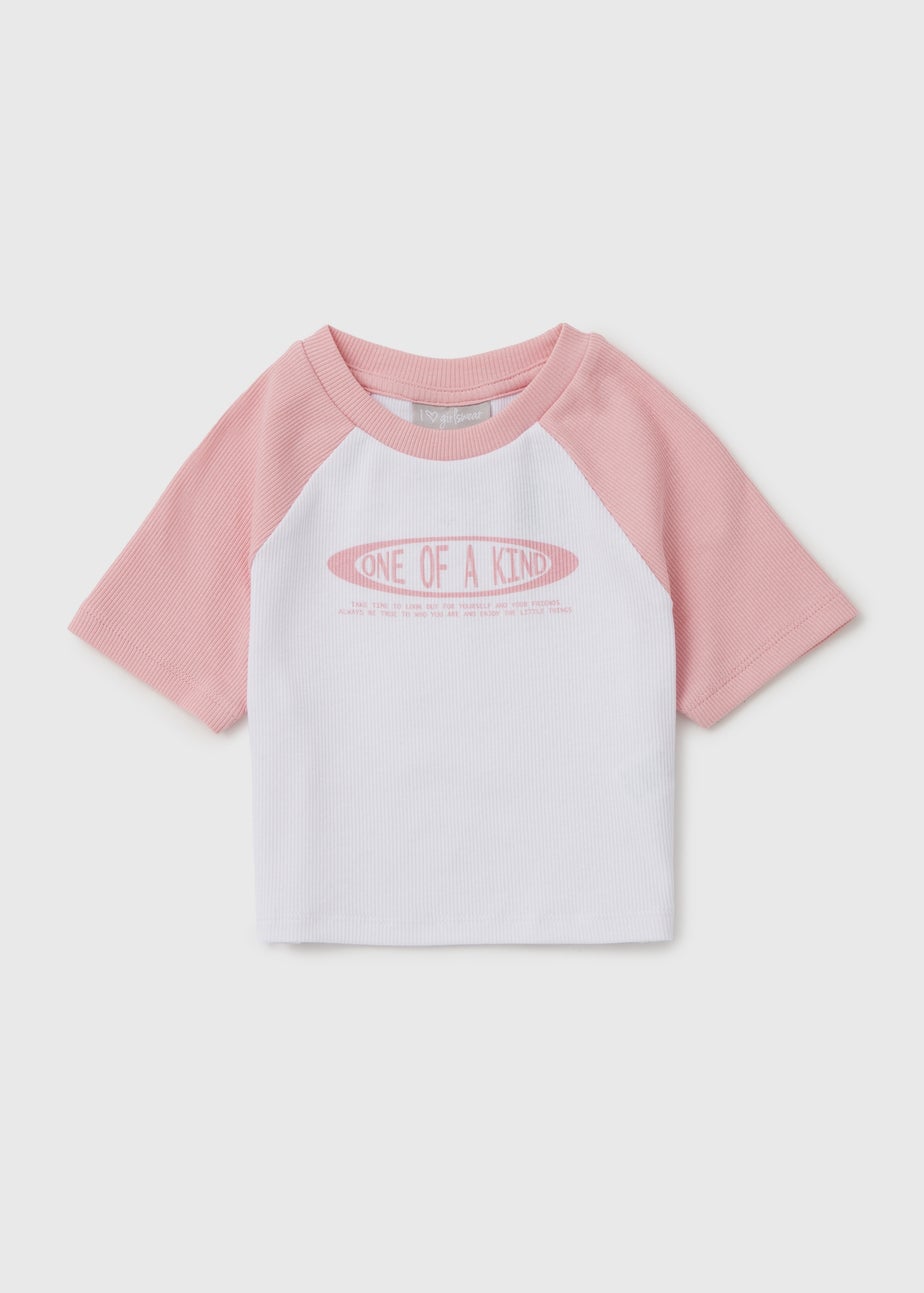 Girls Pink Ringer T-Shirt
