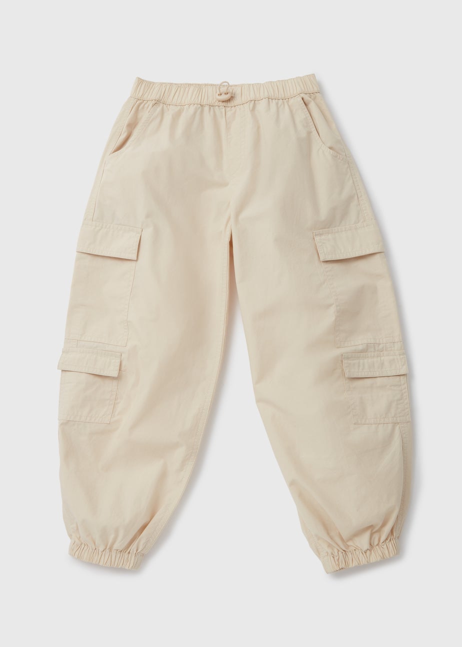Girls Beige Stone Cargo Pants (7-15yrs)