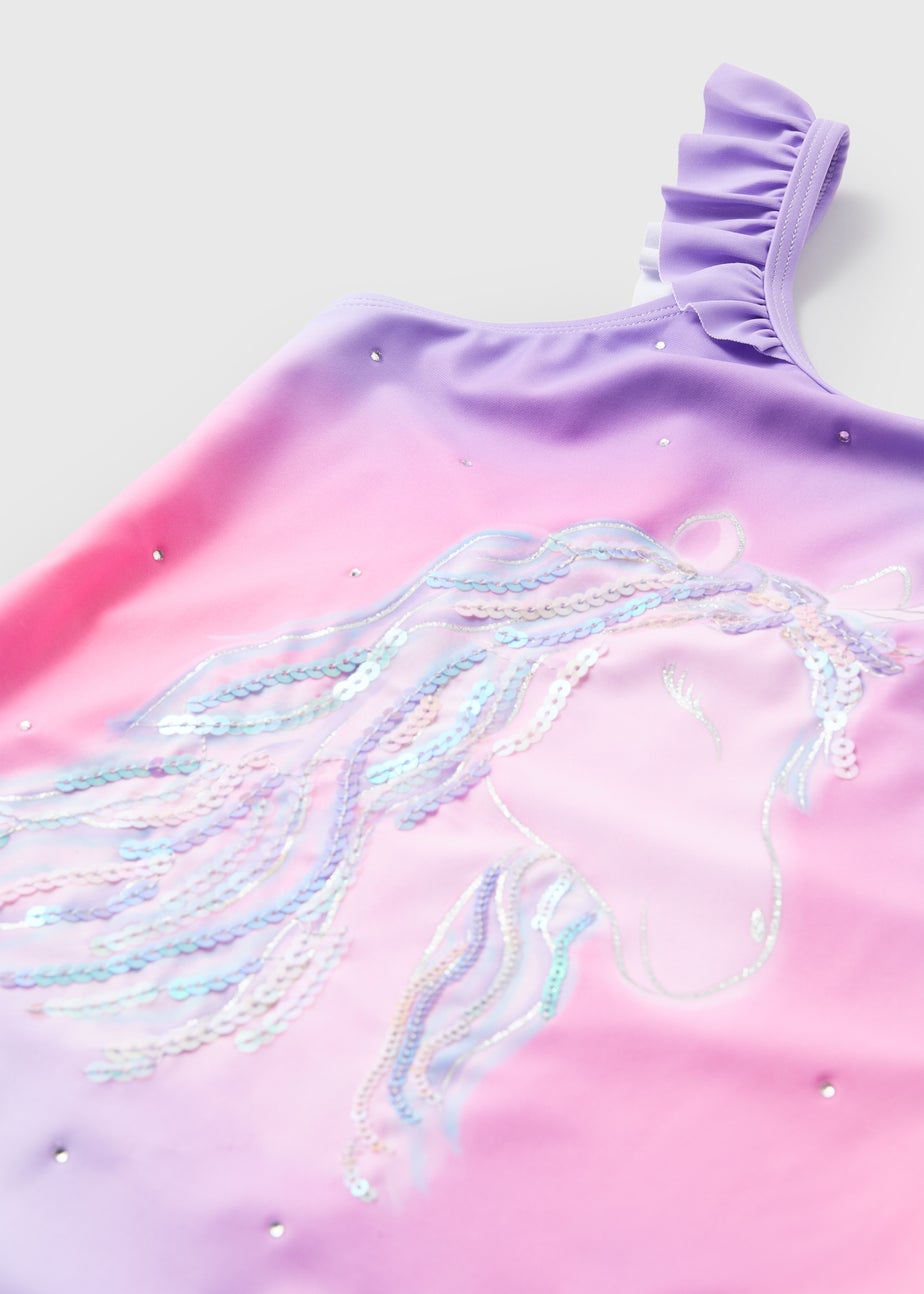Girls Pink Unicorn Swimsuit (6-13yrs)