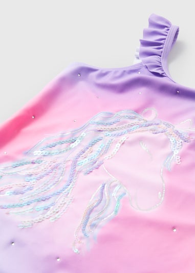 Girls Pink Unicorn Swimsuit (6-13yrs)