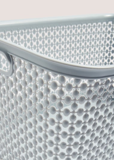 Grey Laundry Basket (41.5cm x 35cm x 54cm)