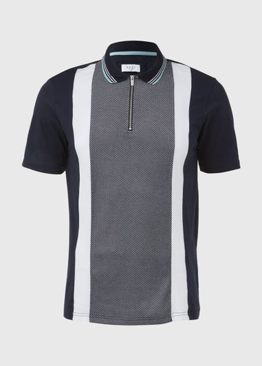 Navy Front Panel Smart Polo Shirt