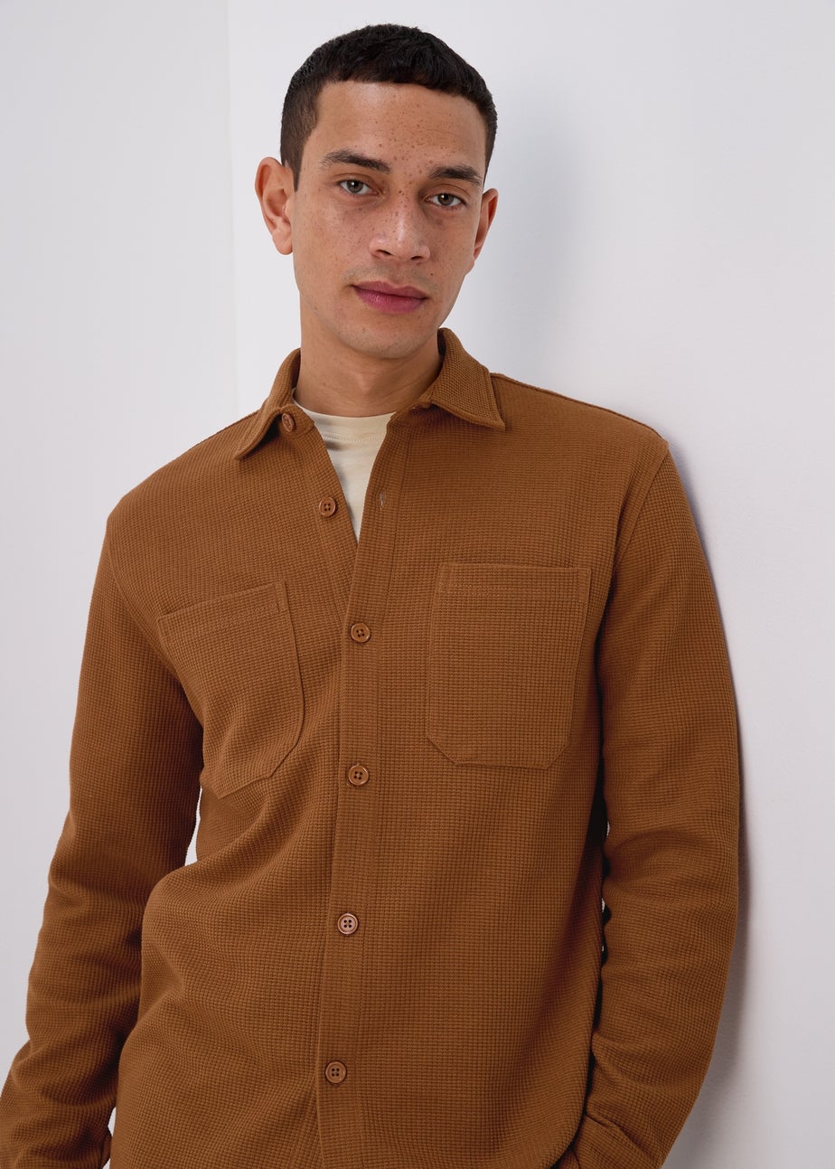 Brown Waffle Shacket