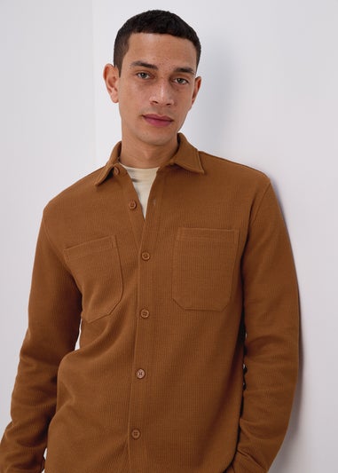 Brown Waffle Shacket