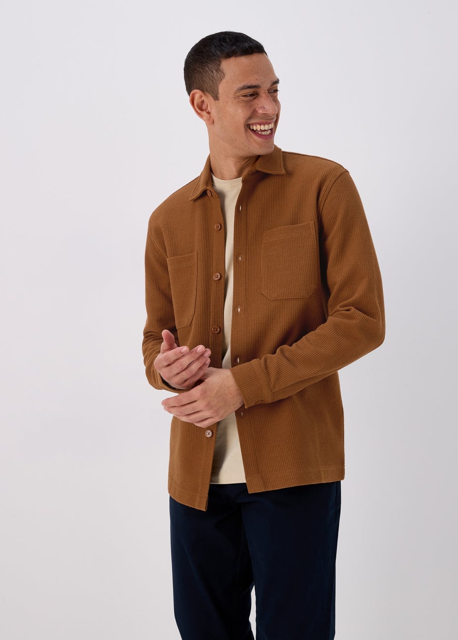 Brown Waffle Shacket