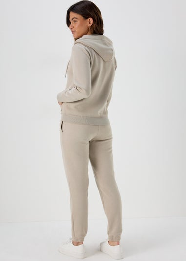 Beige Tapered Jogging Bottoms