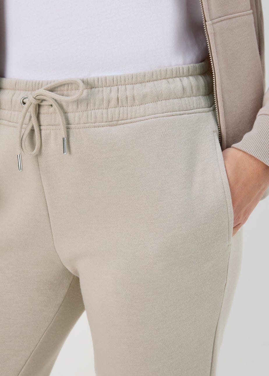 Beige Tapered Jogging Bottoms