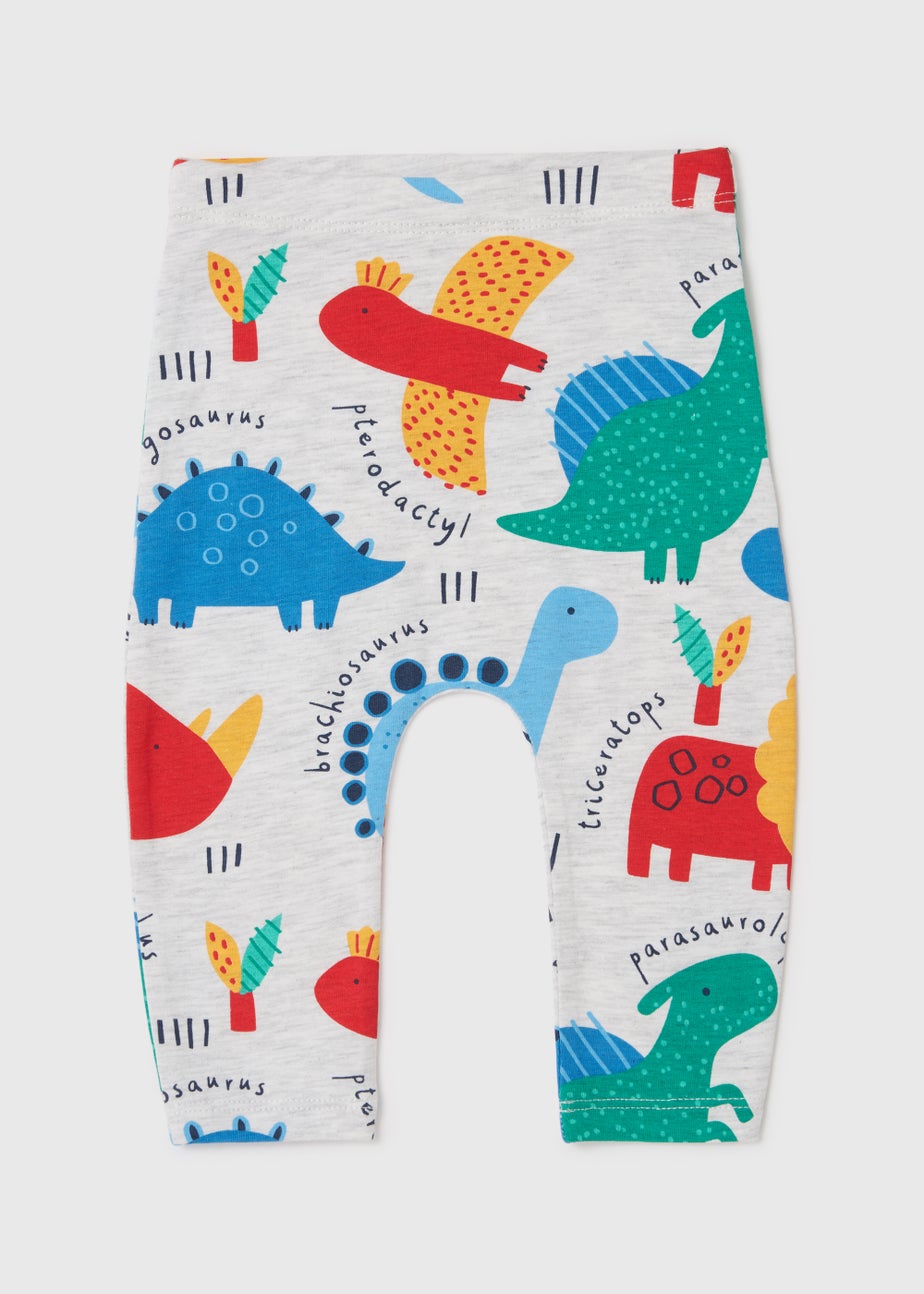 Baby Grey Marl Dinosaur Leggings (Newborn-23mths)