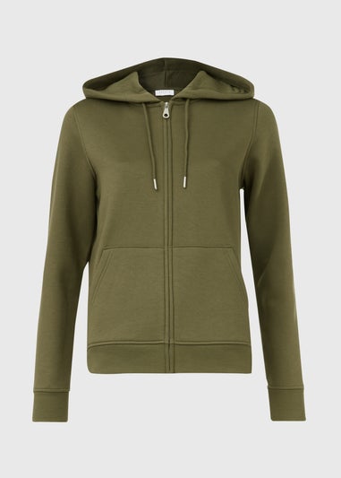 Khaki Zip Up Hoodie