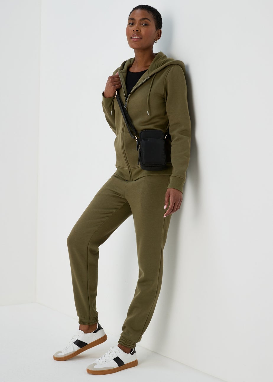 Khaki Zip Up Hoodie