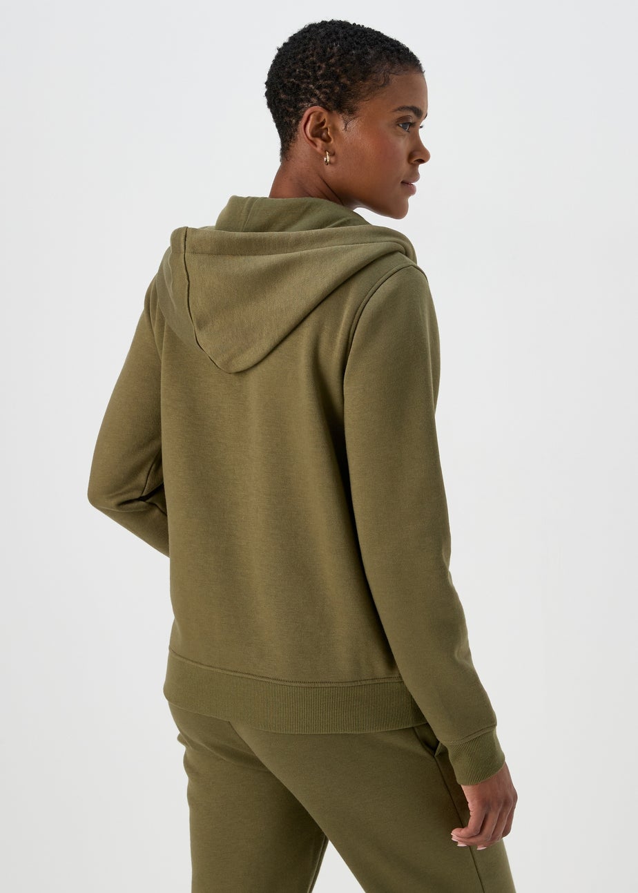 Khaki Zip Up Hoodie
