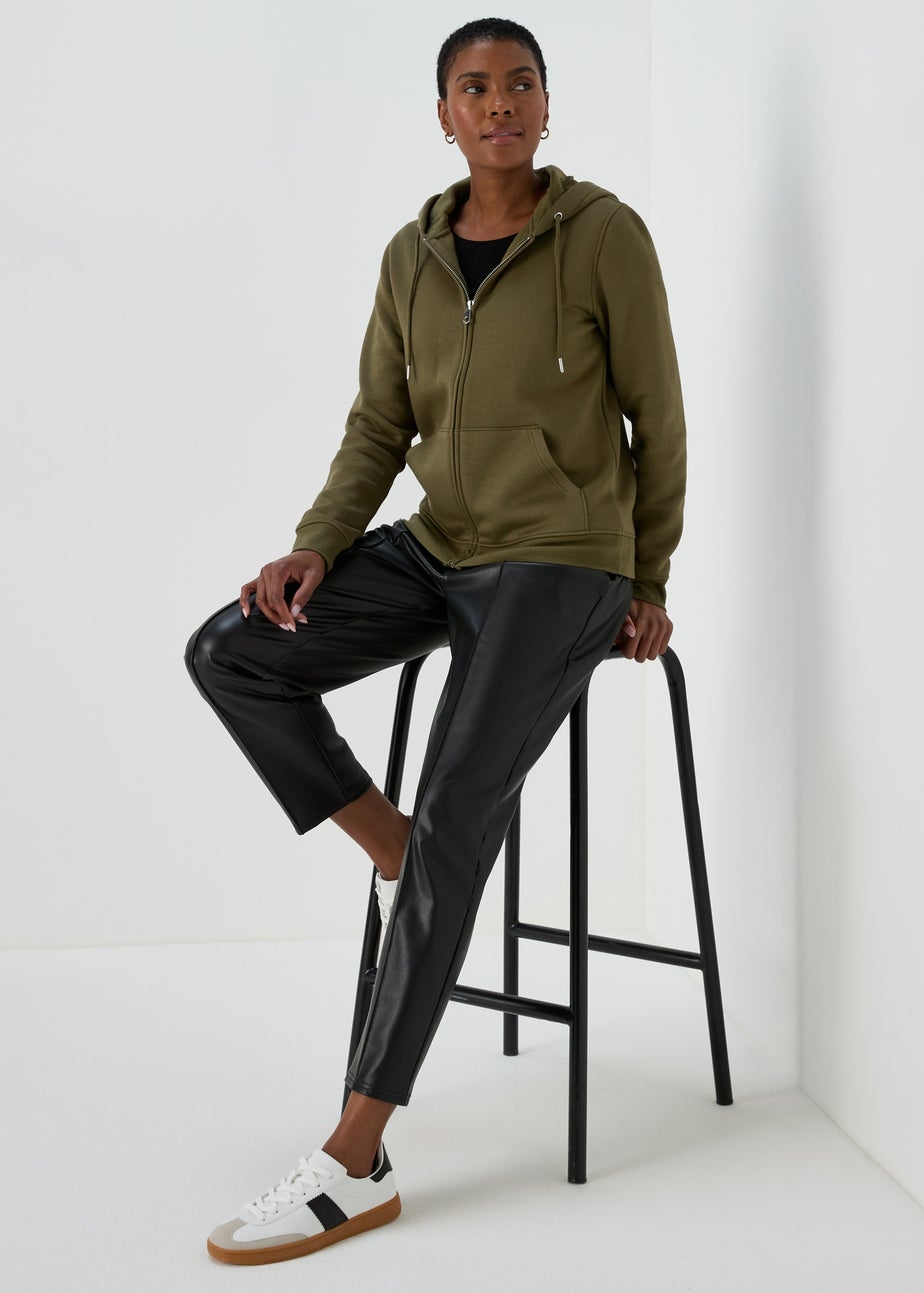 Khaki Zip Up Hoodie