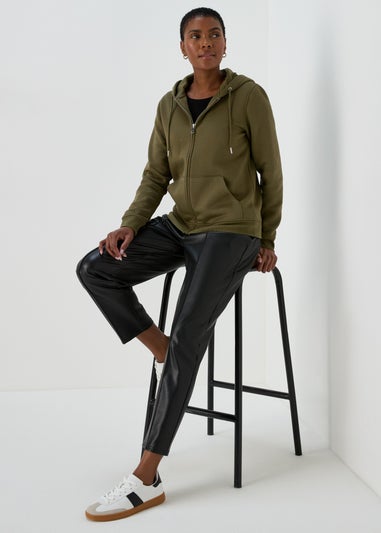 Khaki Zip Up Hoodie