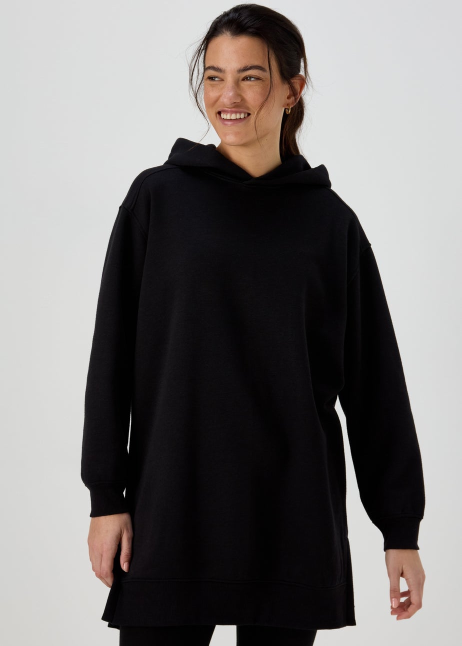 Black Longline Hoodie