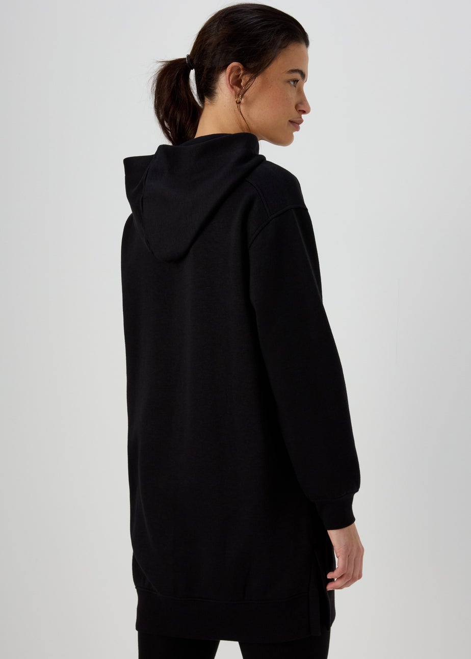 Black Longline Hoodie