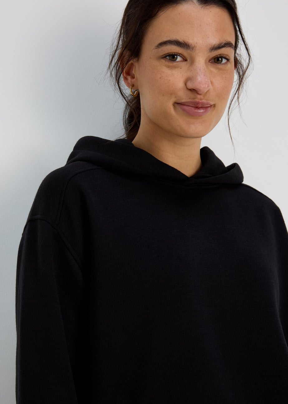 Black Longline Hoodie
