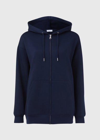 Navy Oversized Zip Up Hoodie