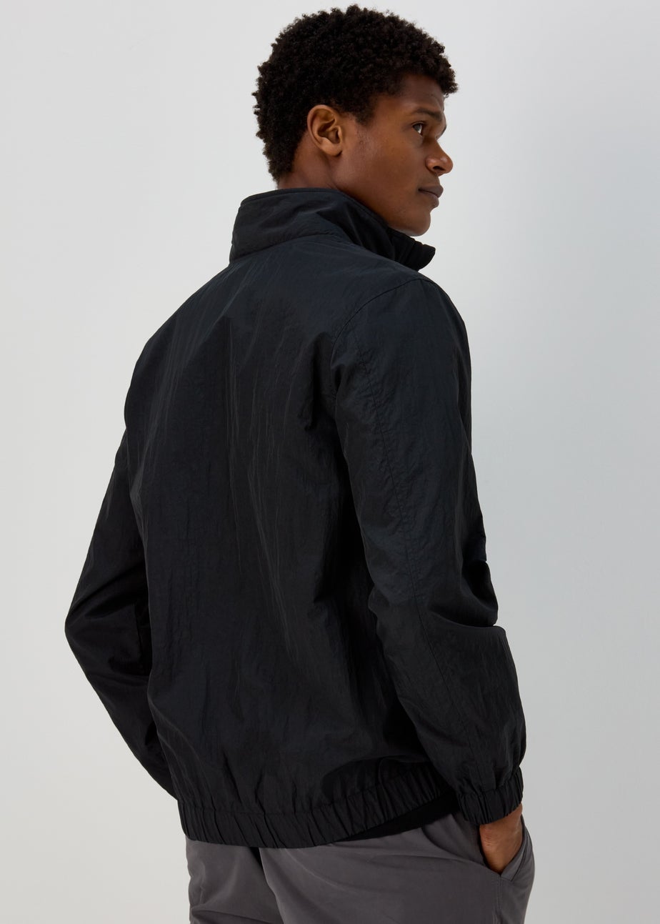 Black Crinkle Windbreaker