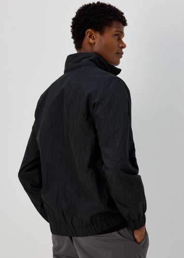 Black Crinkle Windbreaker