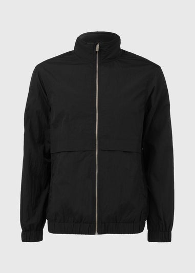 Black Crinkle Windbreaker